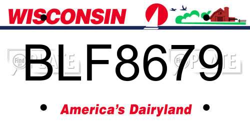 BLF8679 Wisconsin License Plate