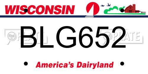 BLG652 Wisconsin License Plate