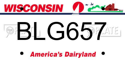 BLG657 Wisconsin License Plate