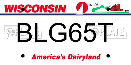 BLG65T Wisconsin License Plate