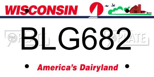 BLG682 Wisconsin License Plate