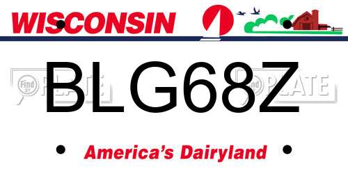 BLG68Z Wisconsin License Plate