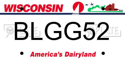 BLGG52 Wisconsin License Plate
