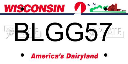 BLGG57 Wisconsin License Plate