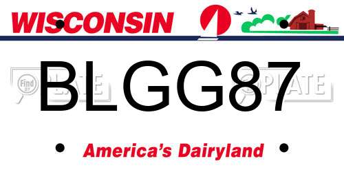 BLGG87 Wisconsin License Plate