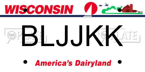 BLJJKK Wisconsin License Plate