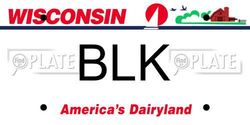 BLK Wisconsin License Plate