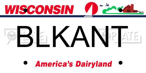 BLKANT Wisconsin License Plate