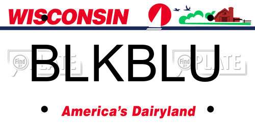 BLKBLU Wisconsin License Plate