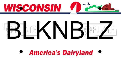 BLKNBLZ Wisconsin License Plate
