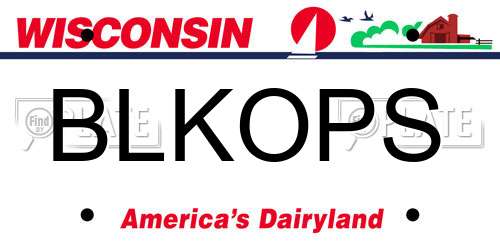 BLKOPS Wisconsin License Plate