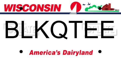 BLKQTEE Wisconsin License Plate