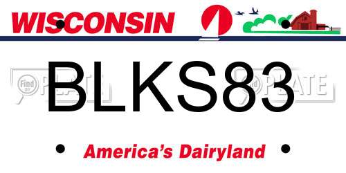 BLKS83 Wisconsin License Plate