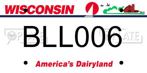 BLL006 Wisconsin License Plate