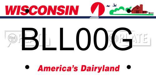 BLL00G Wisconsin License Plate