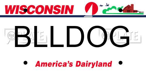 BLLDOG Wisconsin License Plate