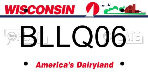 BLLQ06 Wisconsin License Plate