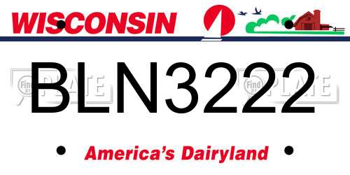 BLN3222 Wisconsin License Plate