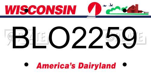 BLO2259 Wisconsin License Plate