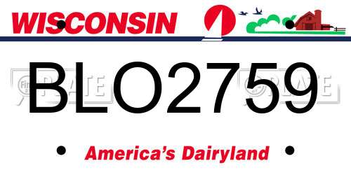 BLO2759 Wisconsin License Plate