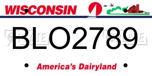 BLO2789 Wisconsin License Plate