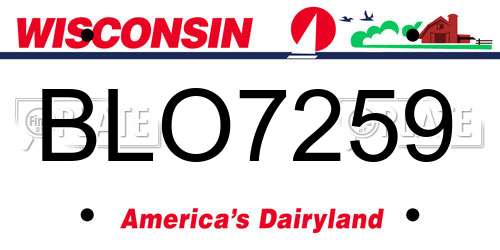 BLO7259 Wisconsin License Plate