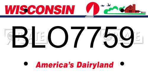 BLO7759 Wisconsin License Plate