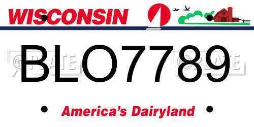 BLO7789 Wisconsin License Plate