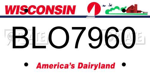 BLO7960 Wisconsin License Plate