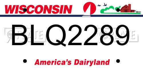 BLQ2289 Wisconsin License Plate