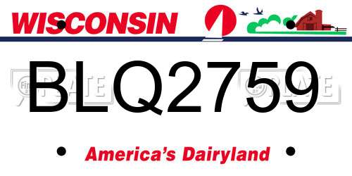 BLQ2759 Wisconsin License Plate