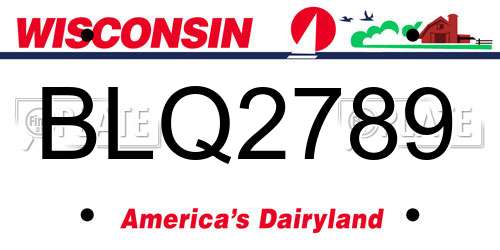 BLQ2789 Wisconsin License Plate