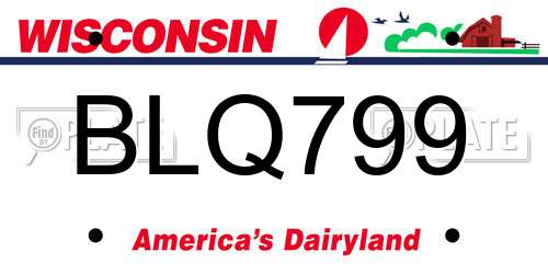BLQ799 Wisconsin License Plate