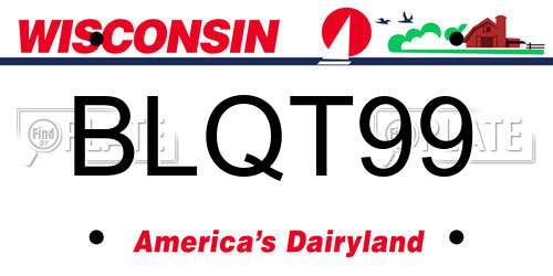 BLQT99 Wisconsin License Plate