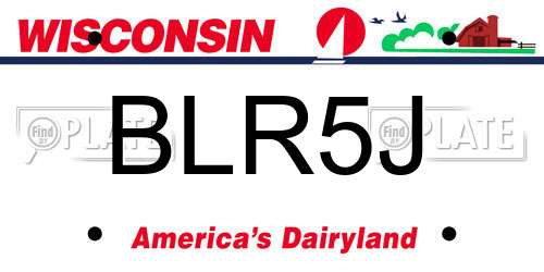 BLR5J Wisconsin License Plate