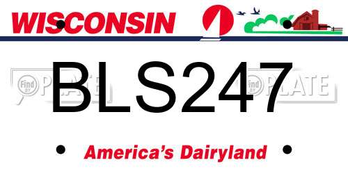 BLS247 Wisconsin License Plate