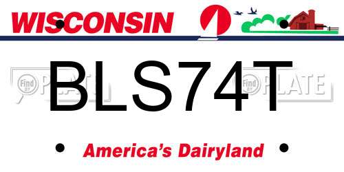 BLS74T Wisconsin License Plate