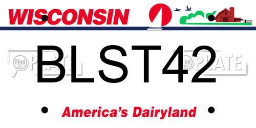 BLST42 Wisconsin License Plate