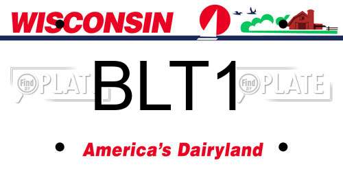 BLT1 Wisconsin License Plate