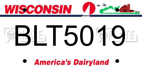 BLT5019 Wisconsin License Plate