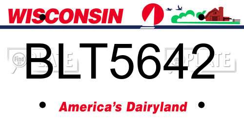 BLT5642 Wisconsin License Plate