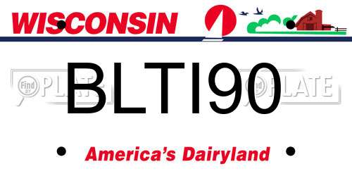 BLTI90 Wisconsin License Plate