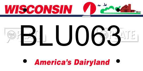 BLU063 Wisconsin License Plate