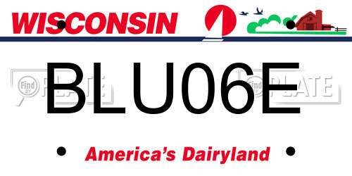 BLU06E Wisconsin License Plate