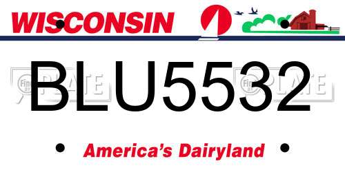 BLU5532 Wisconsin License Plate