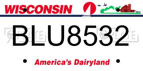 BLU8532 Wisconsin License Plate