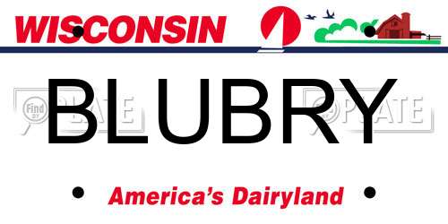 BLUBRY Wisconsin License Plate