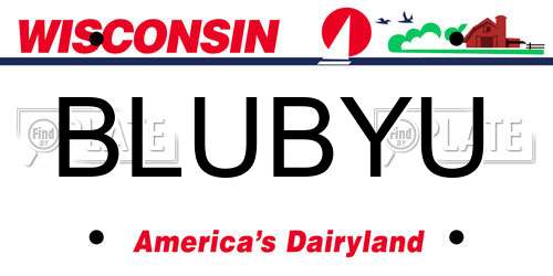 BLUBYU Wisconsin License Plate
