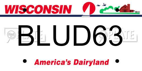 BLUD63 Wisconsin License Plate