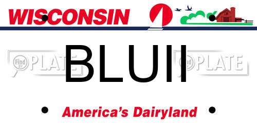 BLUII Wisconsin License Plate